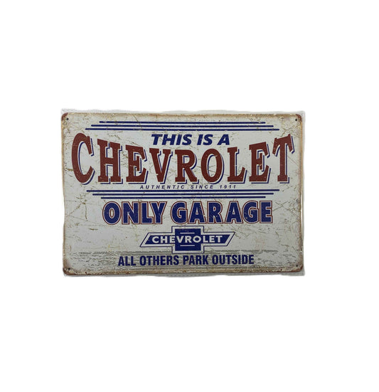 Plåtskylt 20*30 - Chevrolet Only garage