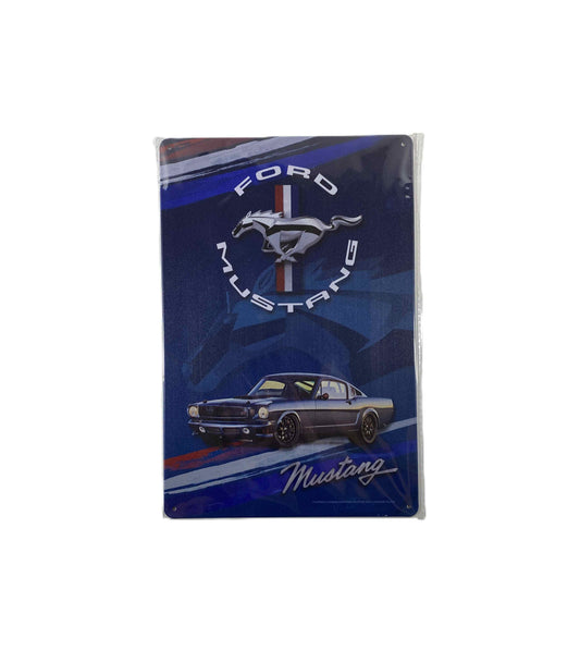 Plåtskylt 20*30 - Ford mustang, blå