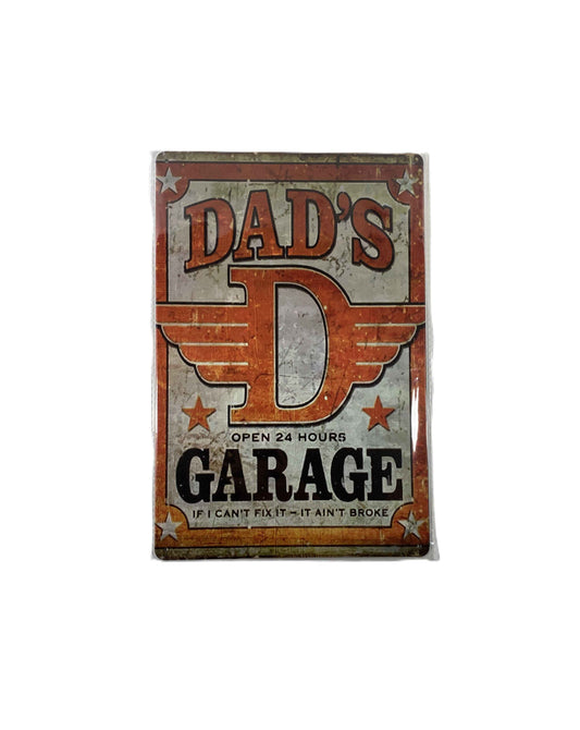 Plåtskylt 20*30 - Dads Garage 24h