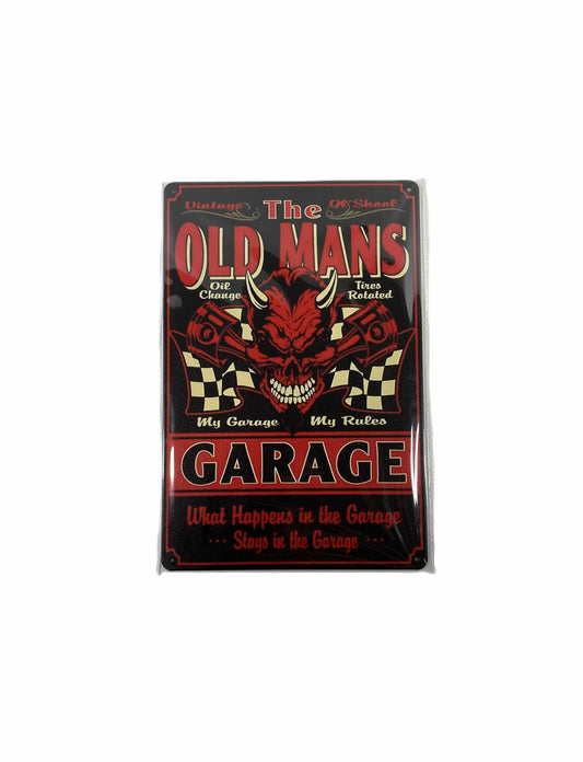 Plåtskylt 20*30 - Old Mans Garage
