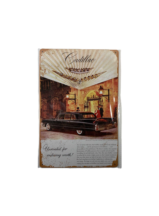 Plåtskylt 20*30- Cadillac, Unrivaled