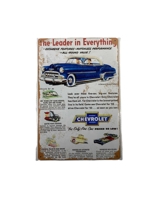 Plåtskylt 20*30 -Chevrolet, The Leader
