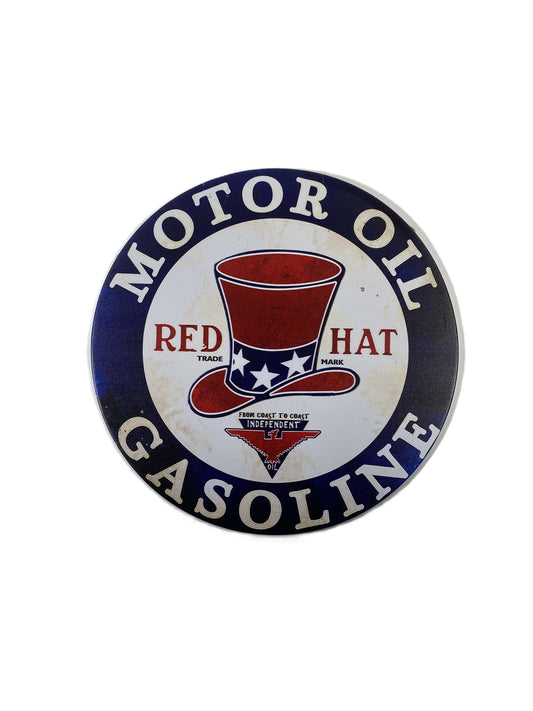 Rund skylt 30cm - Red Hat Gasoline