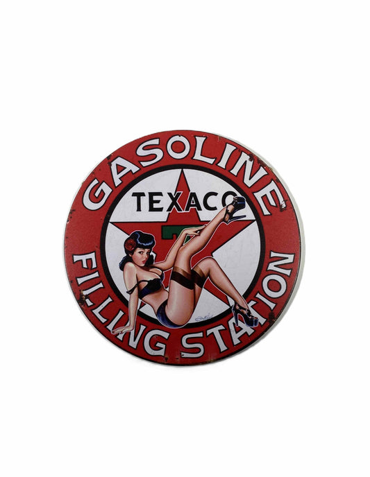 Rund skylt 30cm - Texaco pinup