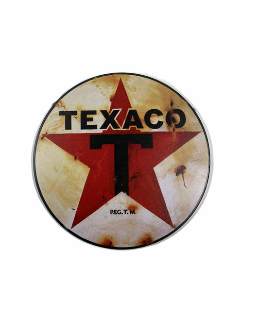 Rund skylt 30cm- Texaco Rostig