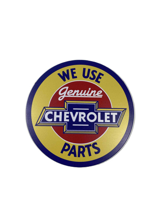 Rund skylt - Chevrolet parts 30cm