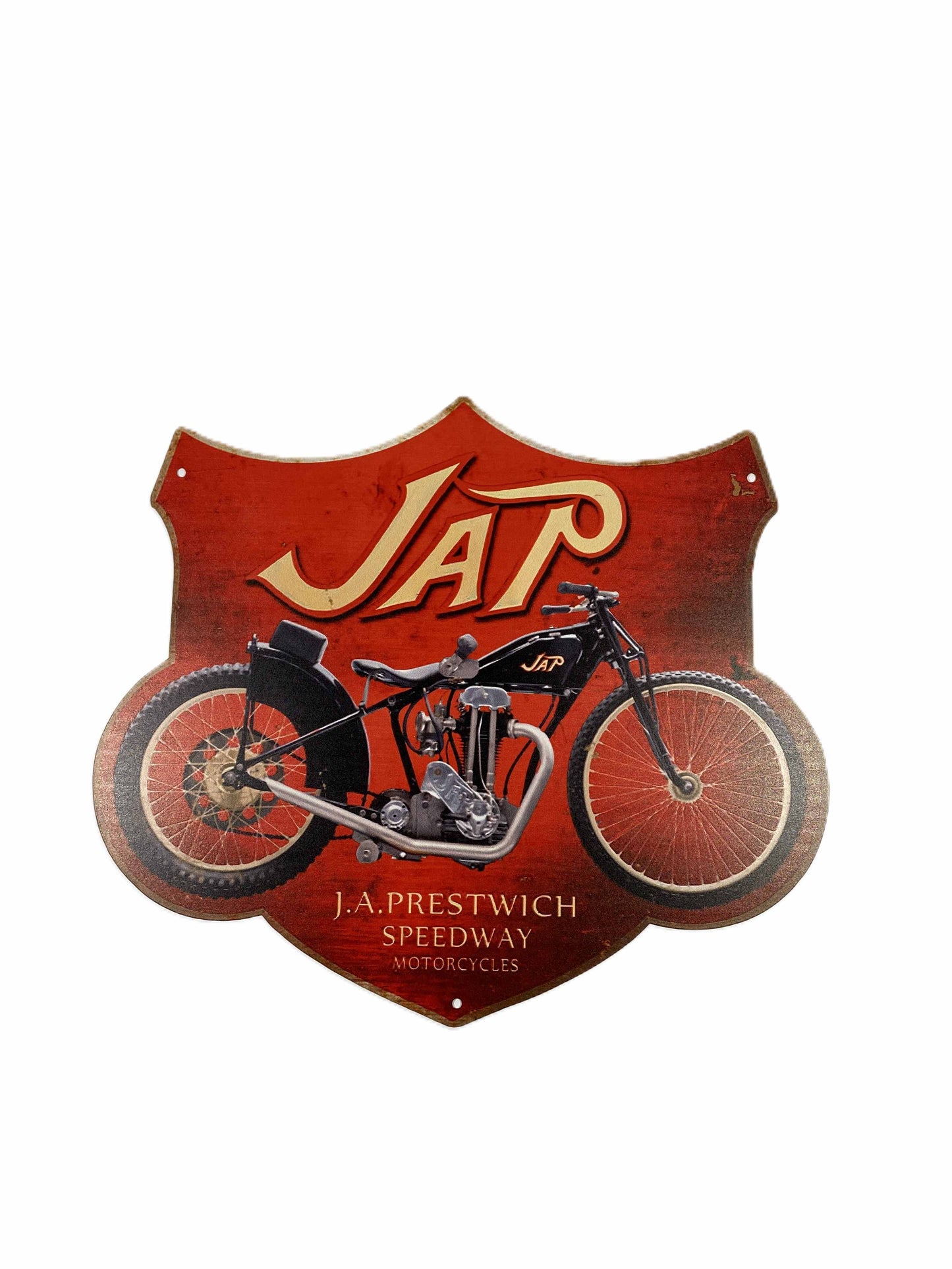 Figurformad plåtskylt - JAP Speedway