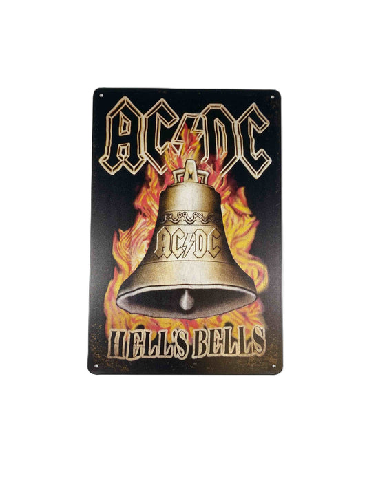 Plåtskylt 20*30, ACDC Hells bells