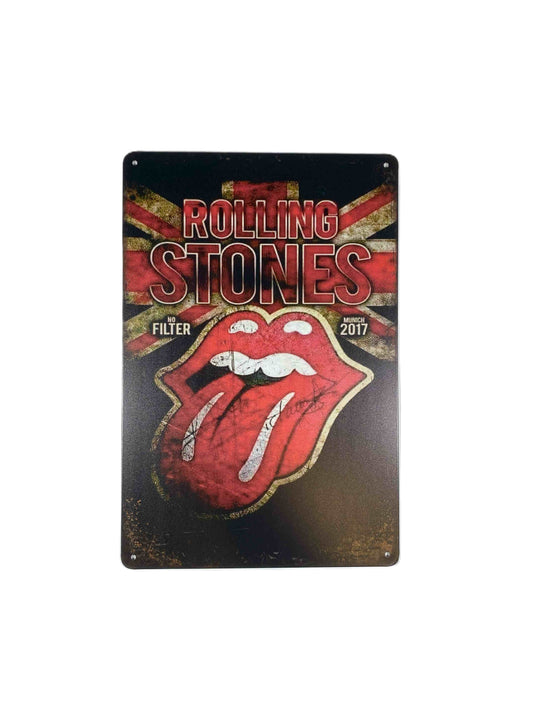 Plåtskylt 20*30 Rolling stones Svart