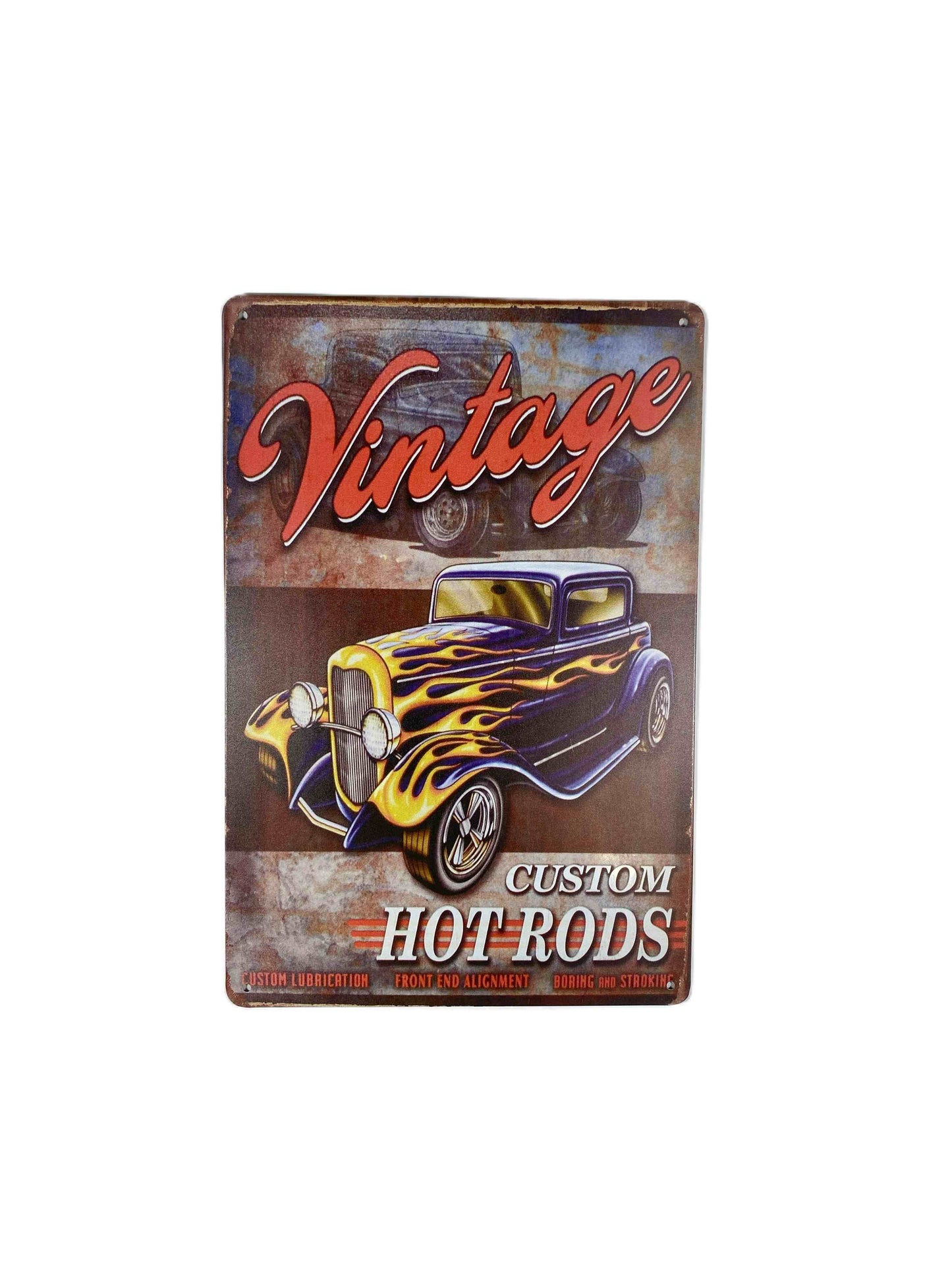 Plåtskylt 20*30 Vintage Hotrods- flames