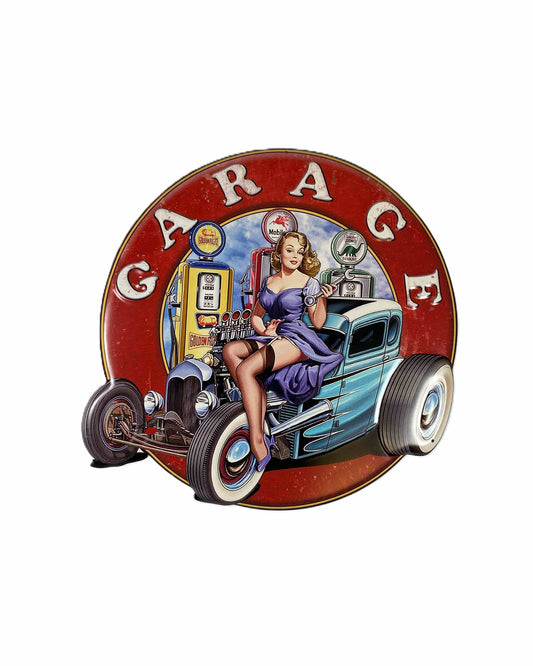 Stor plåtskylt -Garage