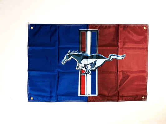 Flagga Mustang Blå/röd