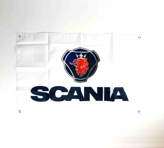 Flagga Scania Vit, silverkrona