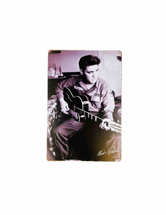 Elvis spelar gitarr, Plåtskylt 20*30