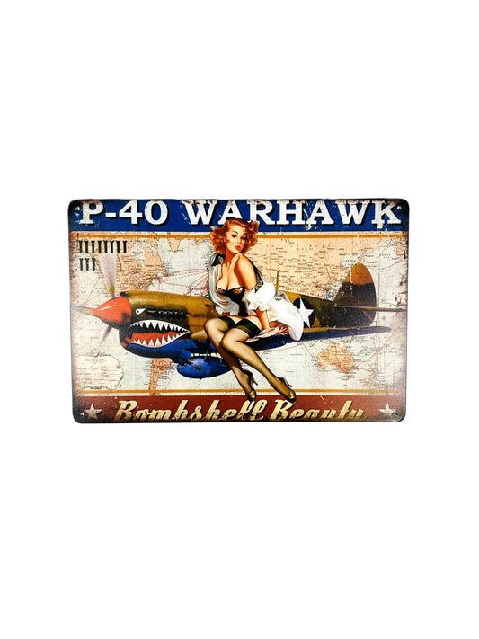 P-40 Warhawk, Plåtskylt 20*30