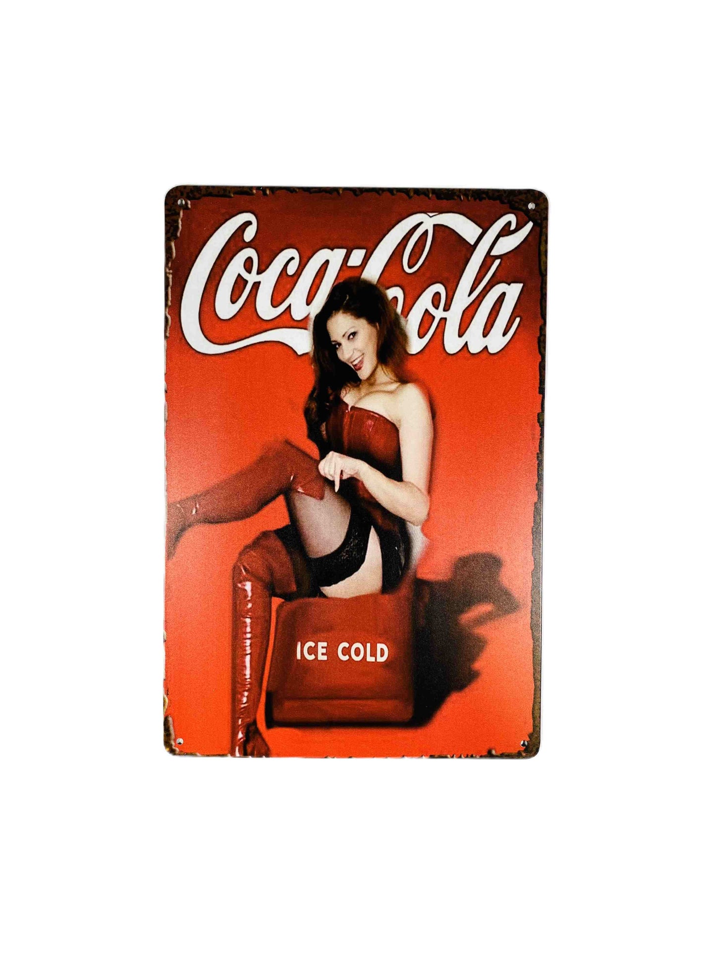 Retro Cola Pinup, Plåtskylt 20*30