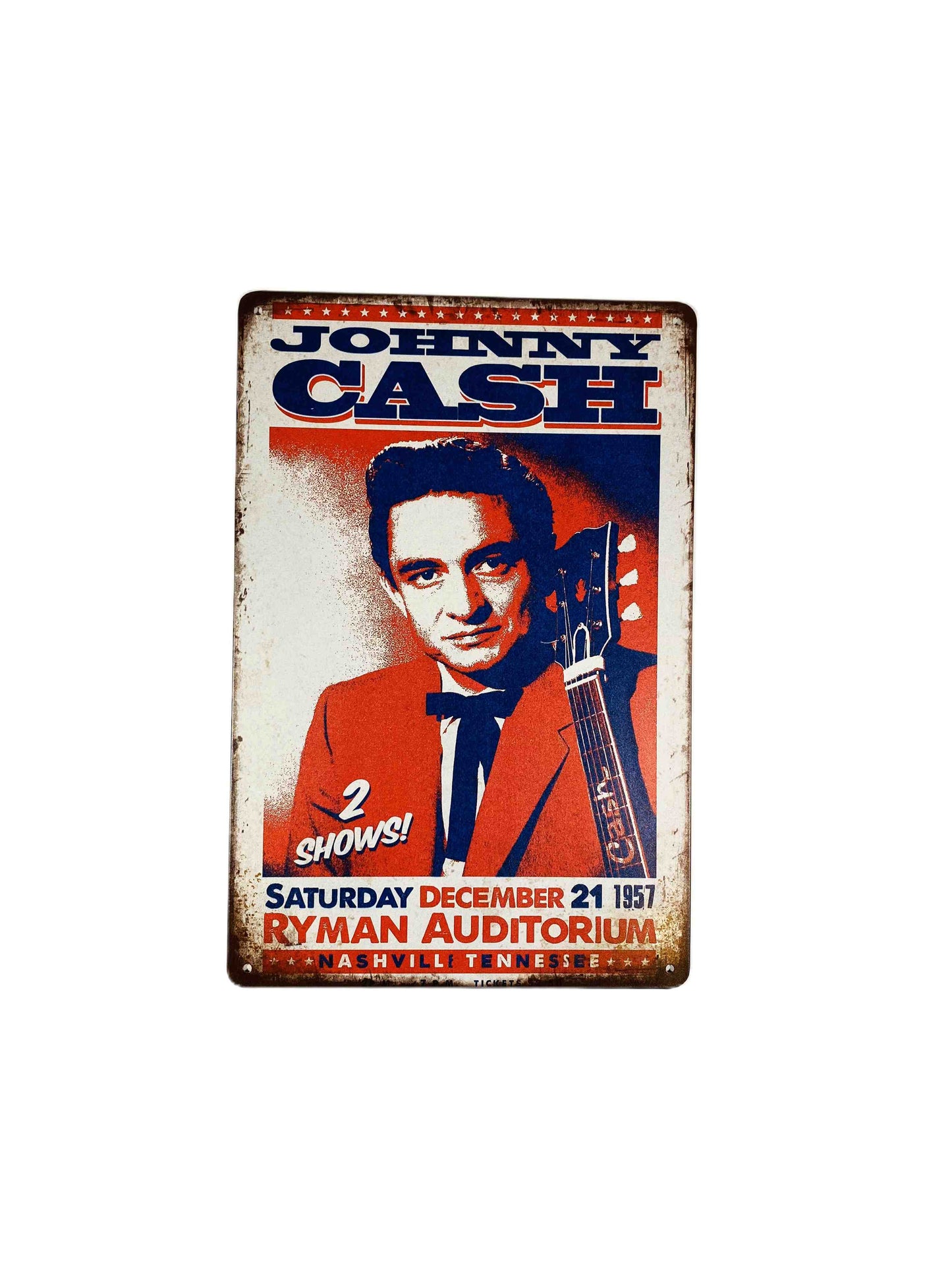 Johnny Cash, 2 shows, Plåtskylt 20*30