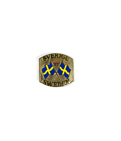 Buckle/skärpspänne - Svenska flaggan Militär, guld