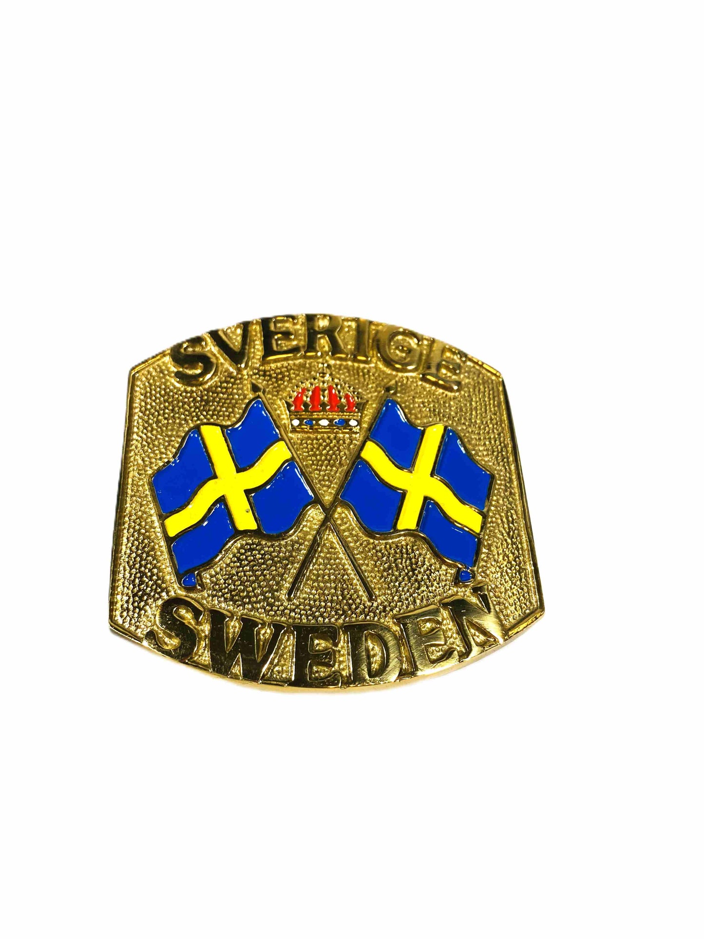 Buckle/skärpspänne - Svenska flaggan Militär, guld