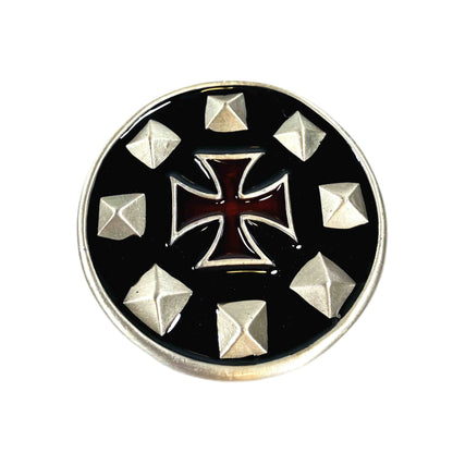 Buckle/skärpspänne - Malteserkors, nitar