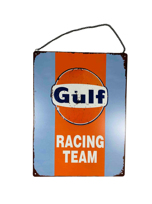 Plåtskylt, 30*40, Gulf Racing team