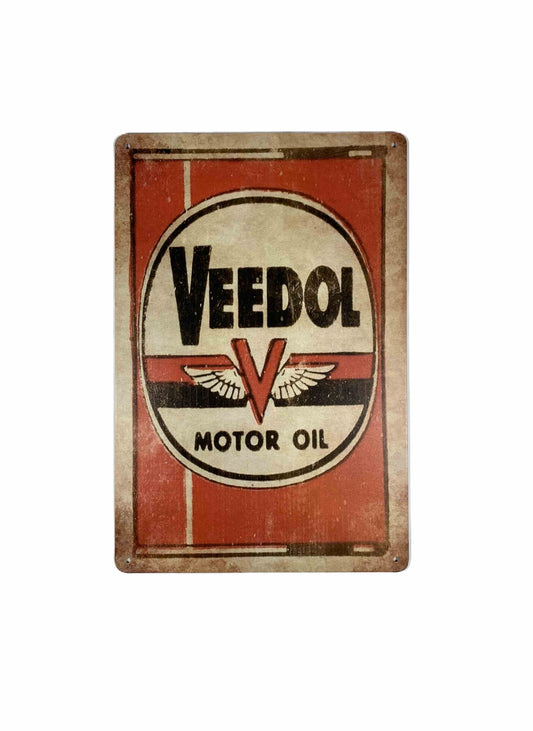 Plåtskylt 20*30, Veedol Motor oil - orange