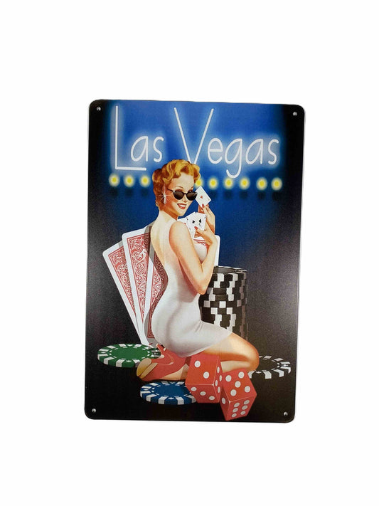 Plåtskylt 20*30, Las Vegas Pin up