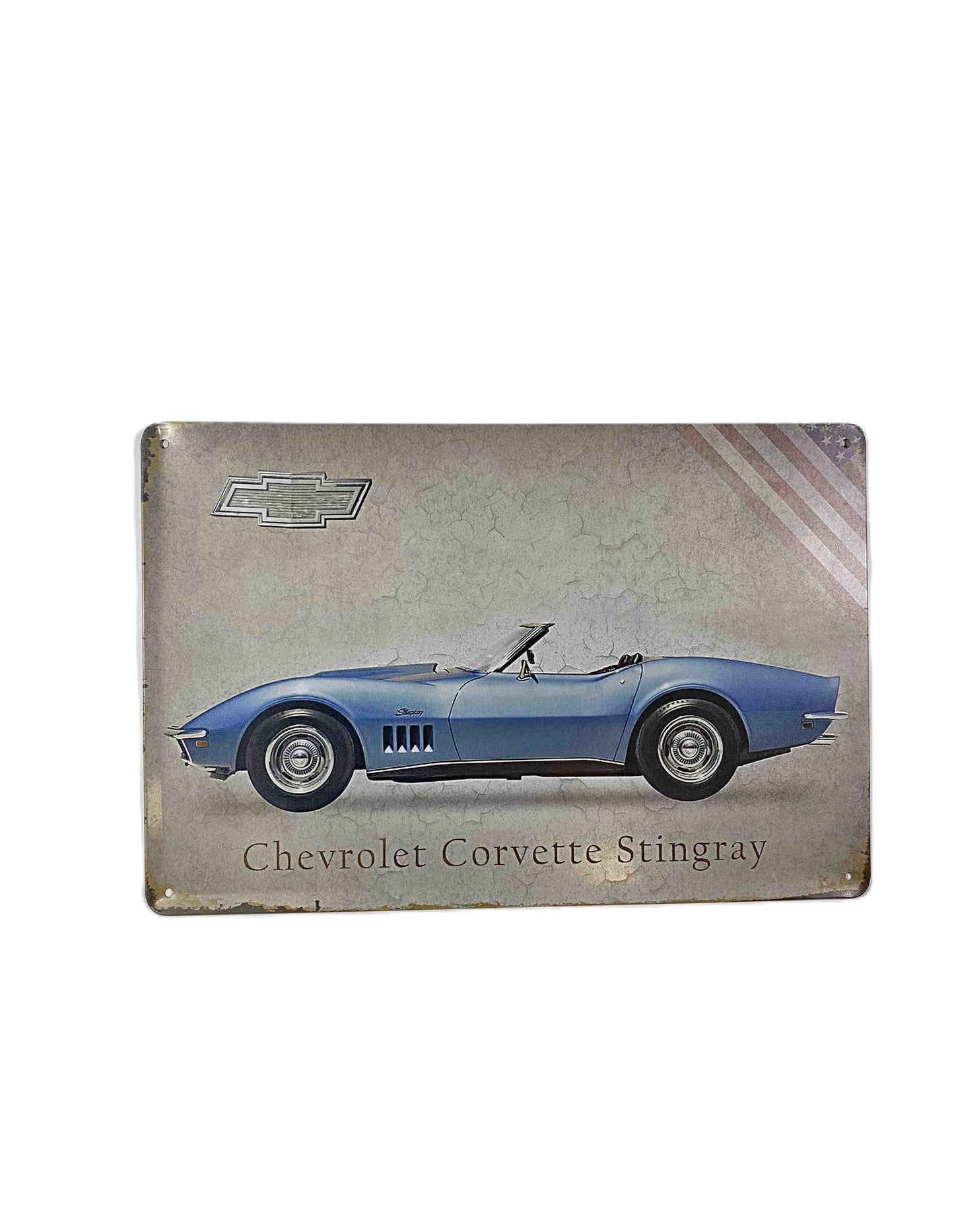 Plåtskylt 20*30, Chevrolet corvette stingray -blå