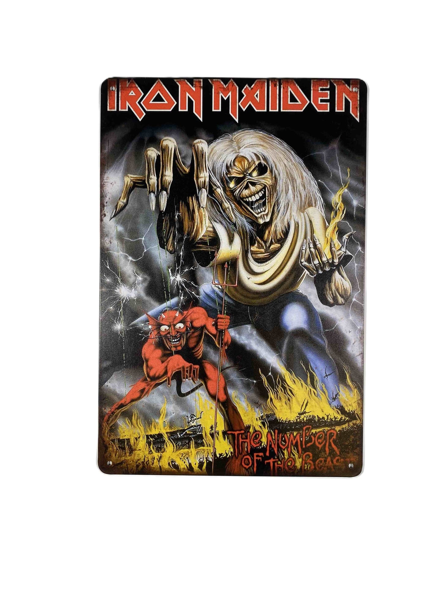 Plåtskylt 20*30, Iron Maiden- Djävul