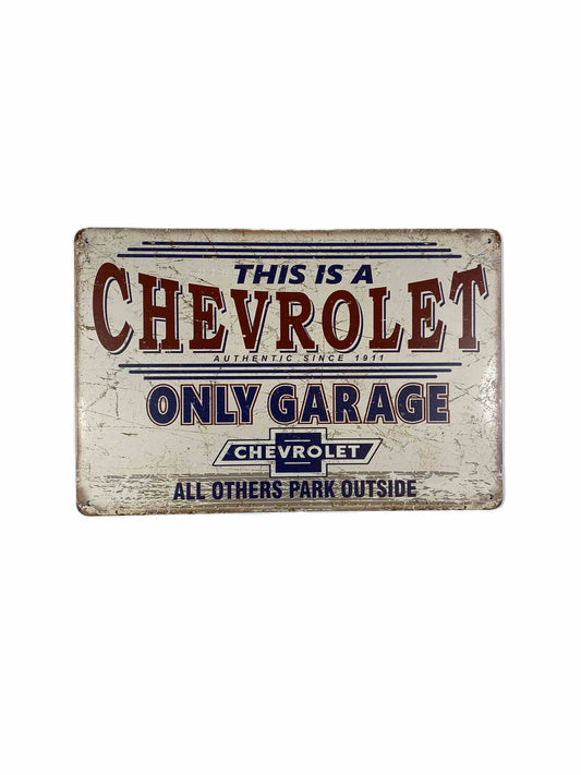 Plåtskylt 20*30, Chevrolet only