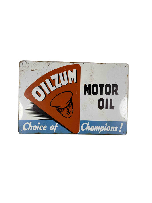 Plåtskylt 20*30, Oilzum Motor oil