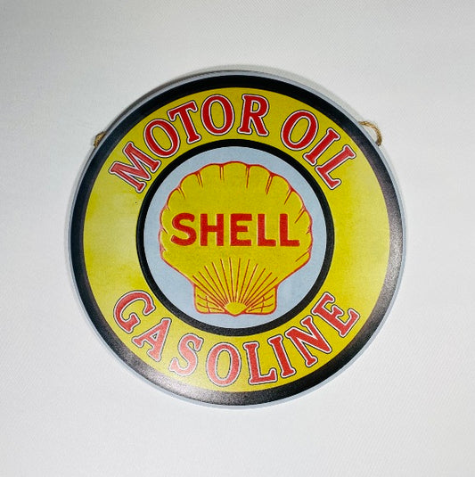 Rund Plåtskylt 30cm Shell Motor Oil