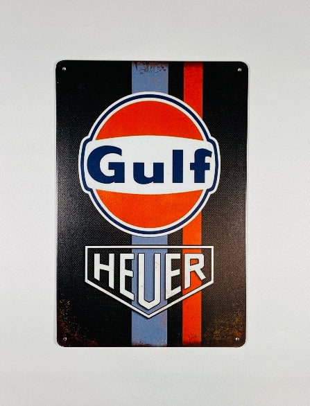 Plåtskylt 20*30 Gulf Heuer