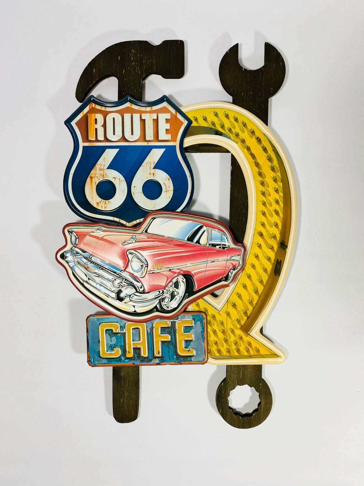 Skylt träram Route 66 cafe