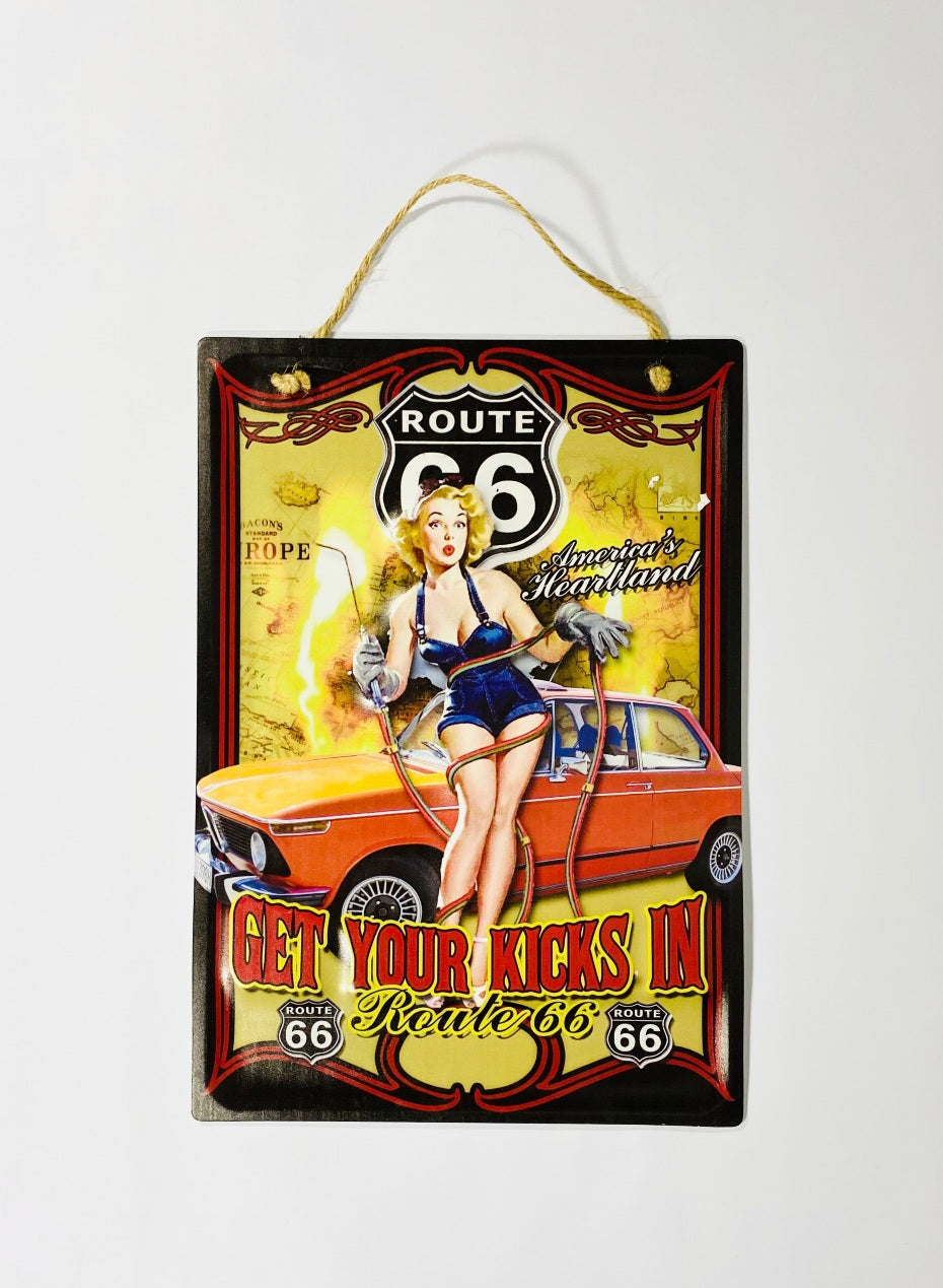 Skylt Route 66 get kicks