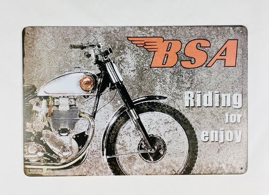 Plåtskylt 20x30: BSA motorcycle