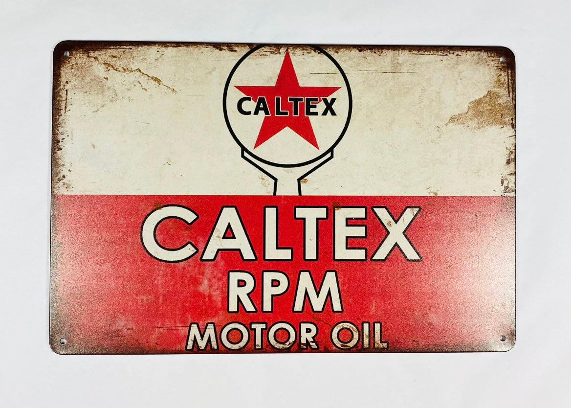 Caltex RPM motor oil vintage Plåtskylt 20*30