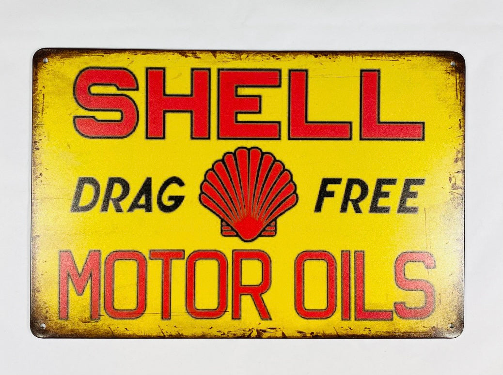 Shell drag free motor oil Plåtskylt 20*30