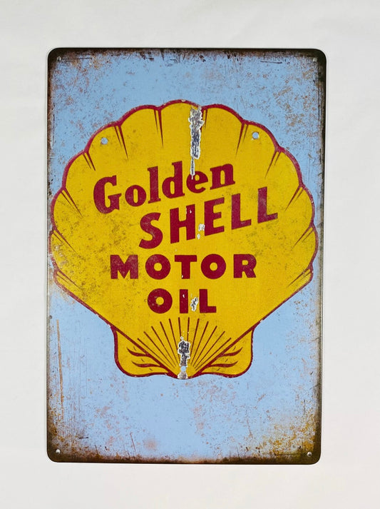 Shell Golden oil vintage Plåtskylt 20*30