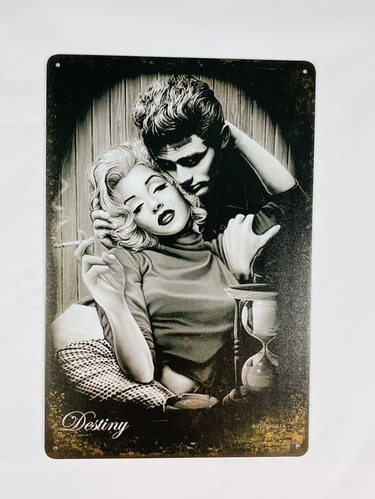 Marilyn Monroe o James Dean Plåtskylt 20*30