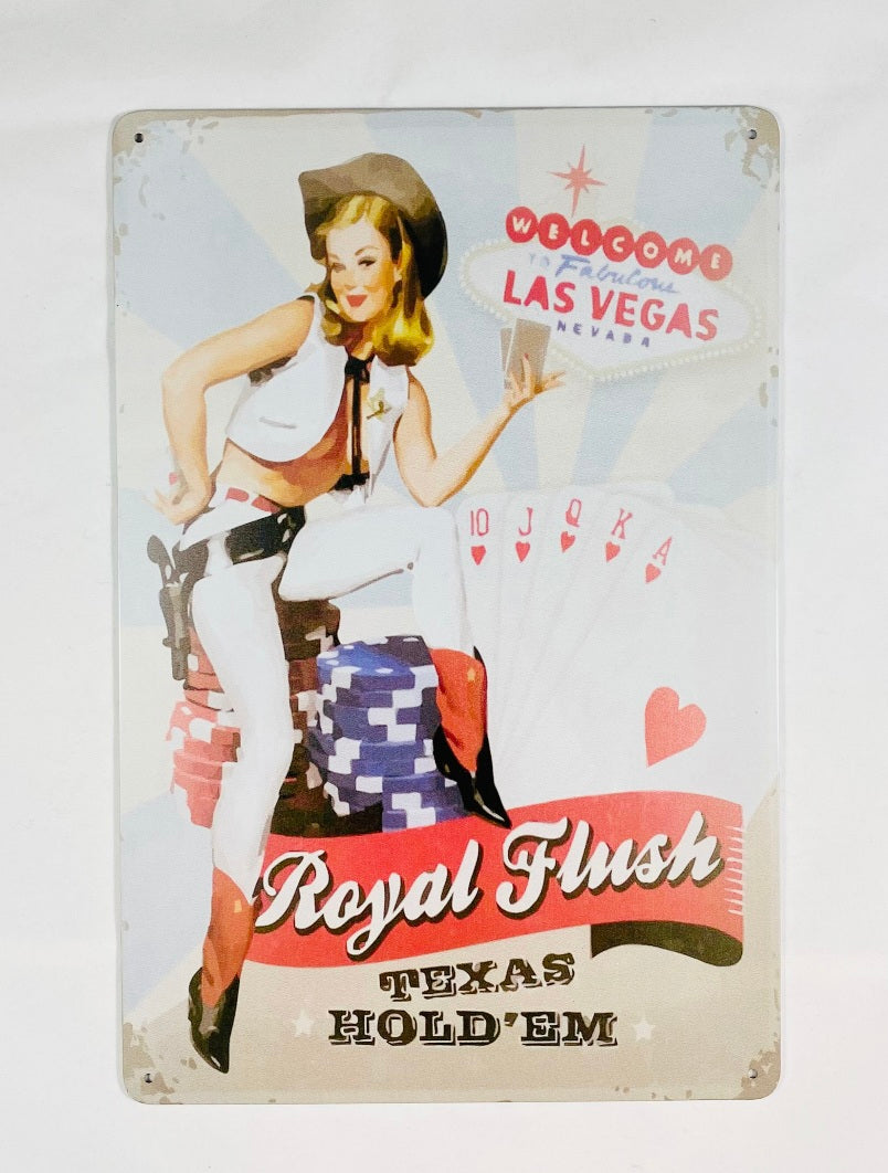 Cow girl Royal flush Plåtskylt 20*30