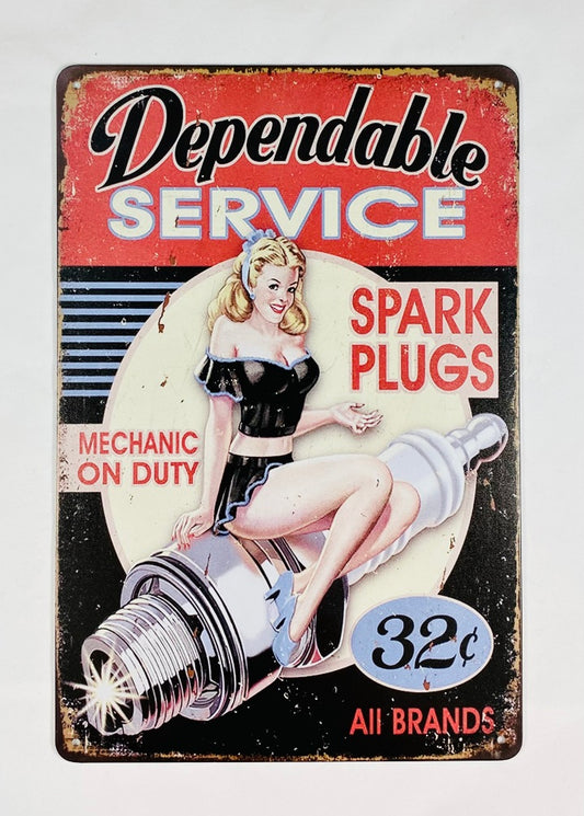 Spark plug tjej vintage