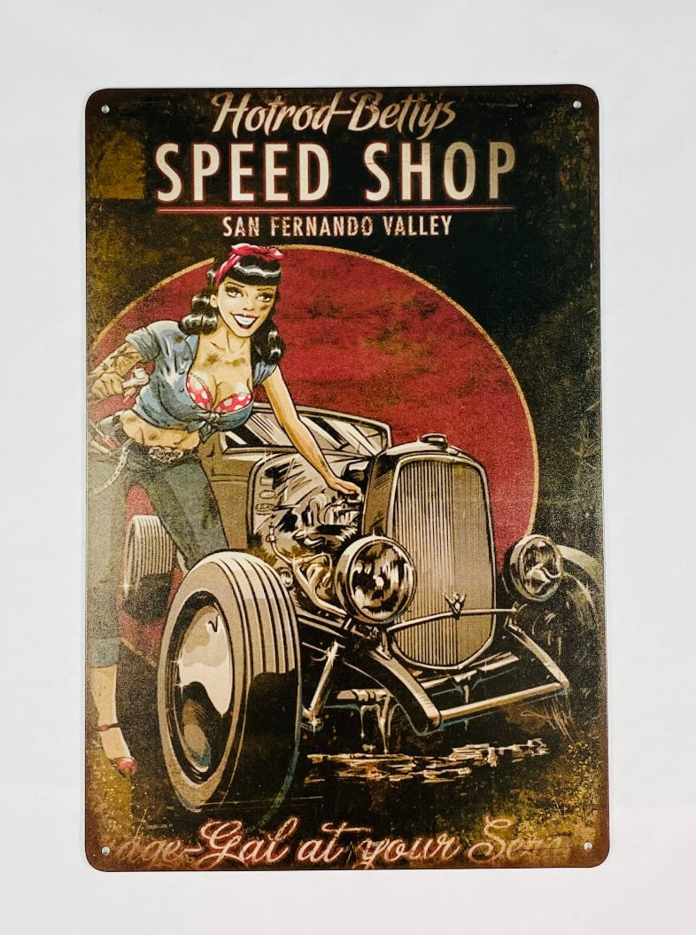 Hotrod Betty Plåtskylt 20*30