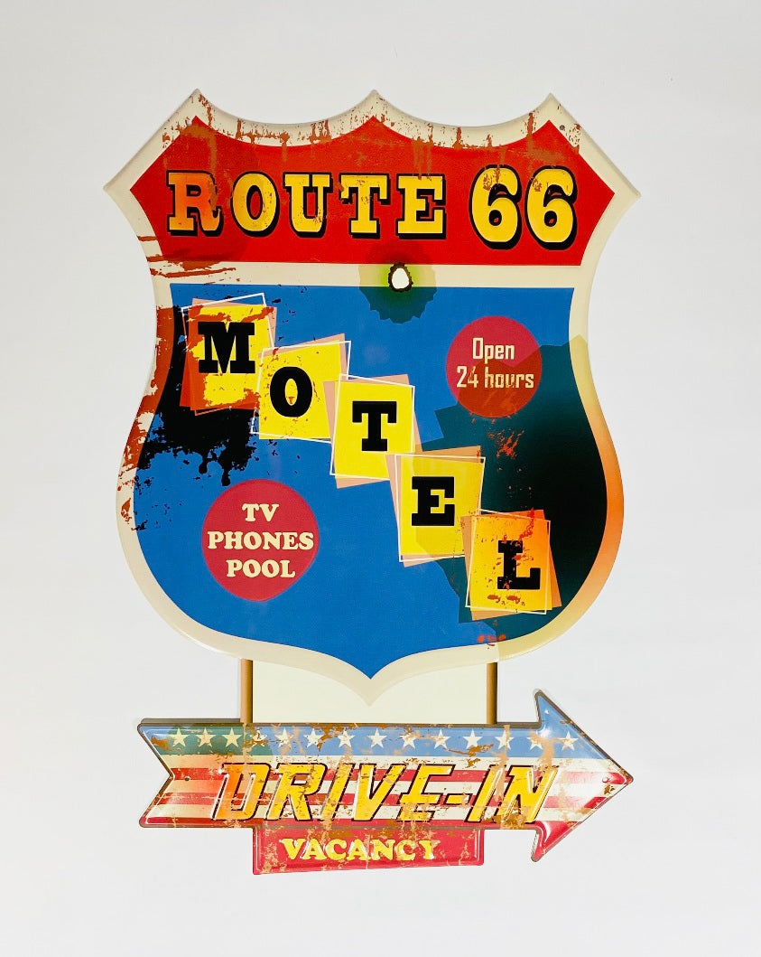 Skylt Route 66 Hotel stor