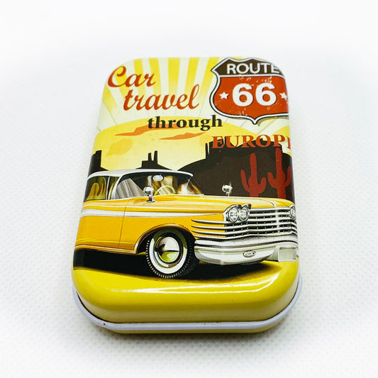 Plåtask "Route 66": Car travel through