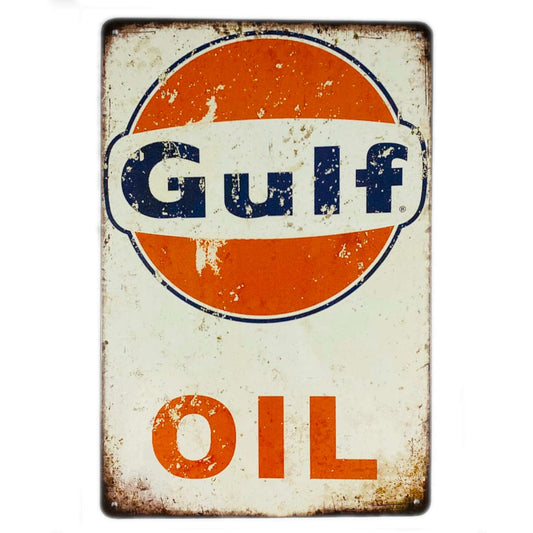 Skylt: Gulf Oil vintage