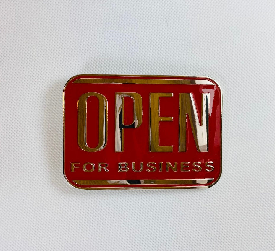 Skärpspänne / buckle: Open for Business