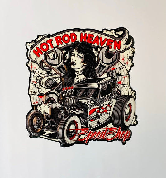 Skylt metall Hot Rod Heaven speedshop